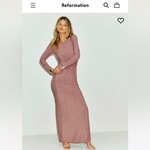 Reformation Kinsey Knit Dress Size M Pink Sparkle